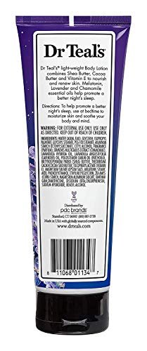 Dr Teal's Melatonin Schlaf-Lotion Geschenkset (2er Pack, 240 ml) – Nachtpflege Körperlotion mit Shea- & Kakaobutter zur Pflege und Schutz der Haut – Fördert besseren Schlaf
