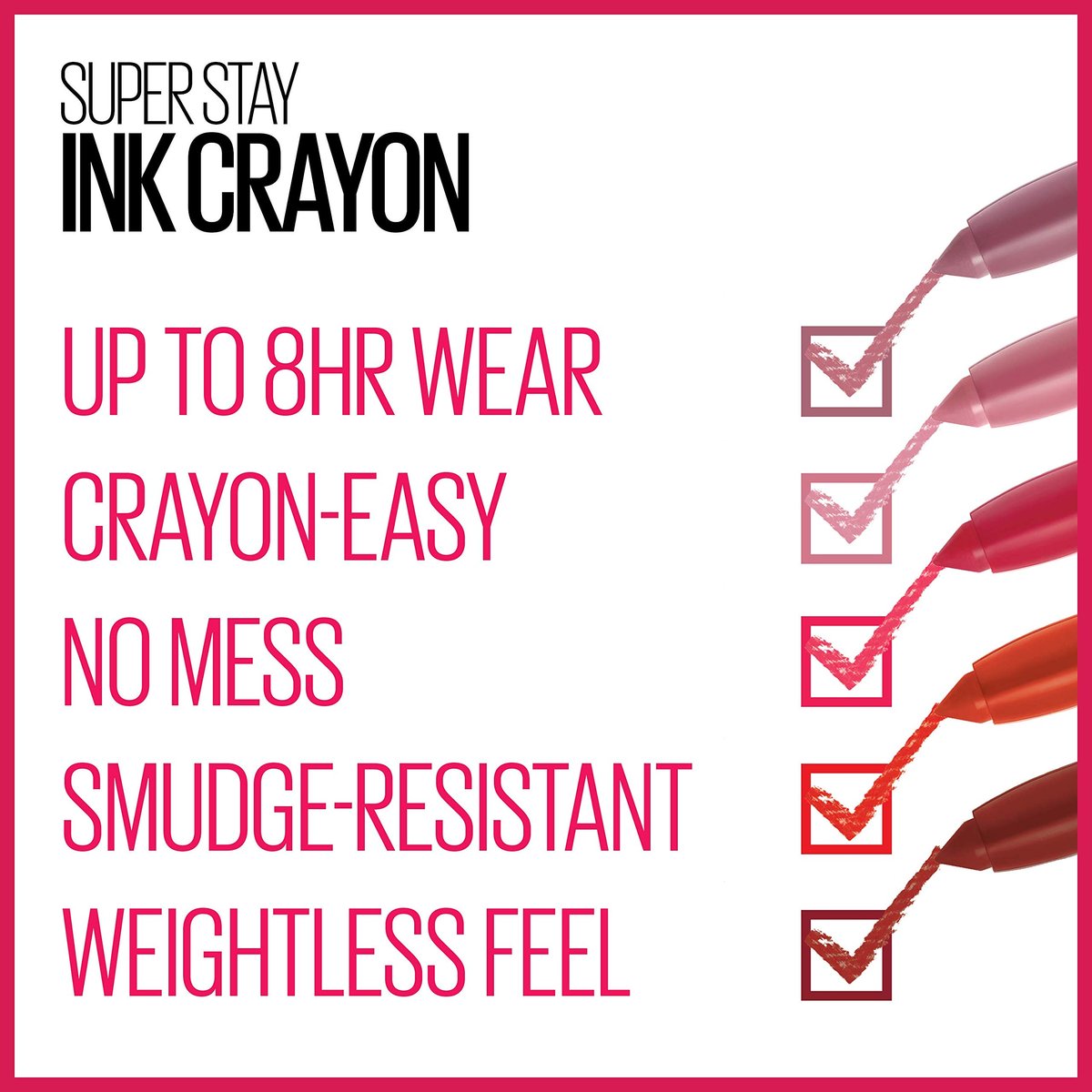 Maybelline SuperStay Ink Crayon Matt Lipstick – Lange Haltbarkeit & eingebauter Spitzer, Farbe: Forget The Rules, 0,04 oz