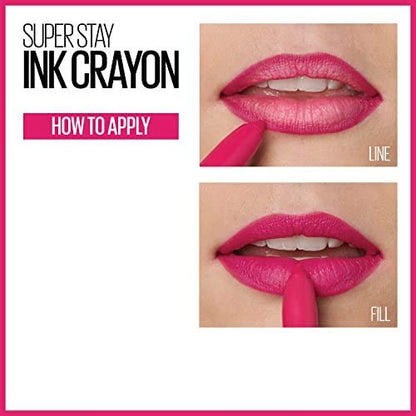Maybelline SuperStay Ink Crayon Matt Lipstick – Lange Haltbarkeit & eingebauter Spitzer, Farbe: Forget The Rules, 0,04 oz