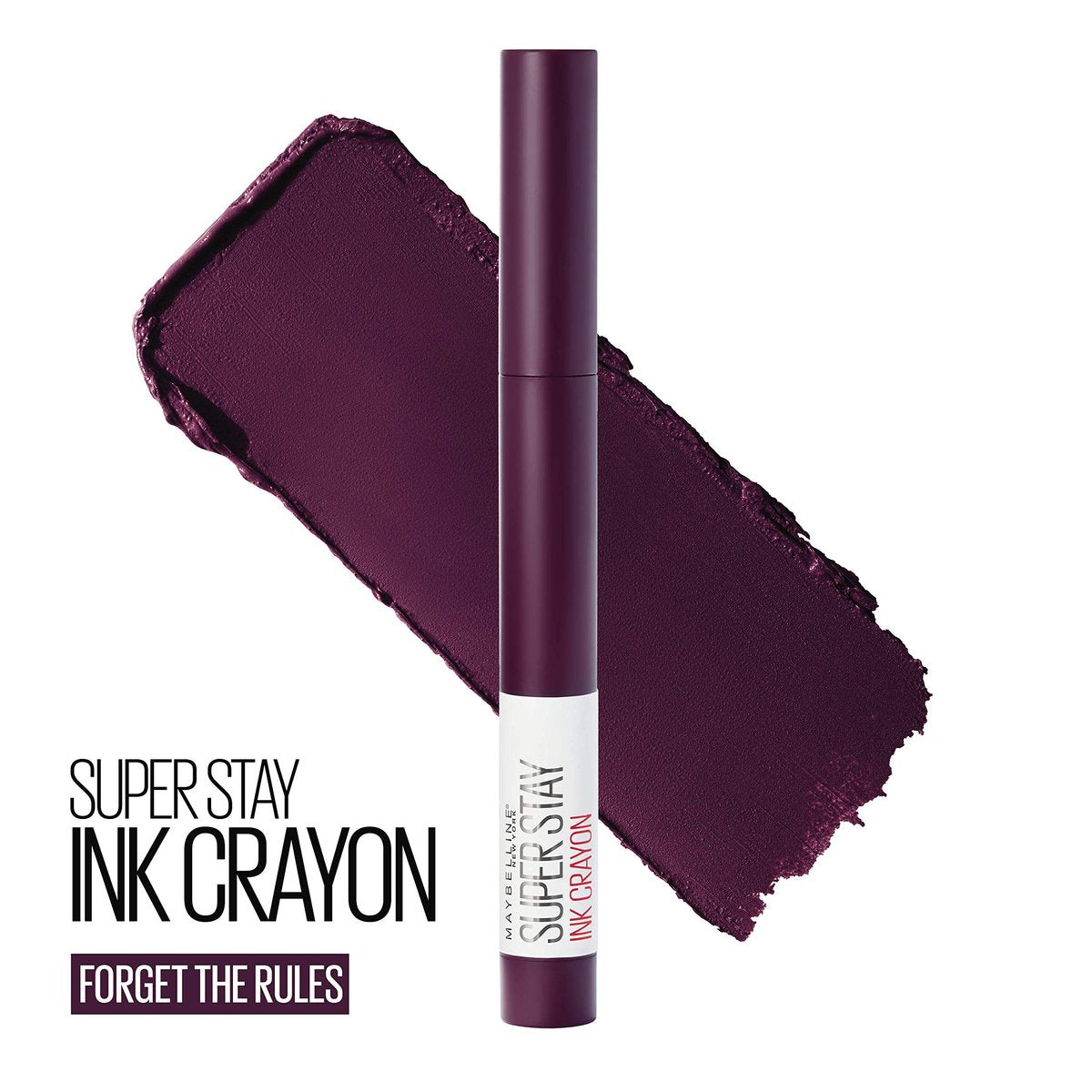 Maybelline SuperStay Ink Crayon Matt Lipstick – Lange Haltbarkeit & eingebauter Spitzer, Farbe: Forget The Rules, 0,04 oz