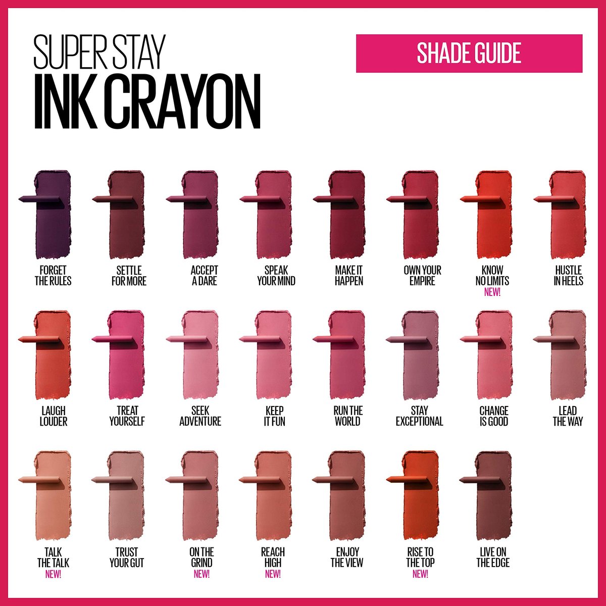Maybelline SuperStay Ink Crayon Matt Lipstick – Lange Haltbarkeit & eingebauter Spitzer, Farbe: Forget The Rules, 0,04 oz