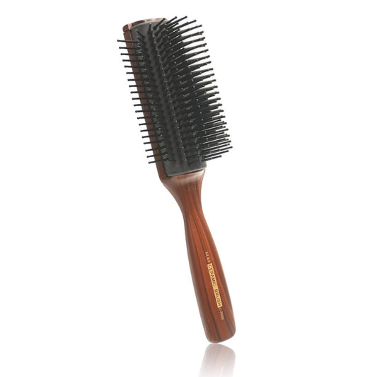 VESS C-2000 Professionelle Haarbürste mit Turmalin-Keramik, 9-reihig, runde Spitzen, gebogenes Pad, antistatisch, Naturkautschuk, spezielle Nadelstruktur