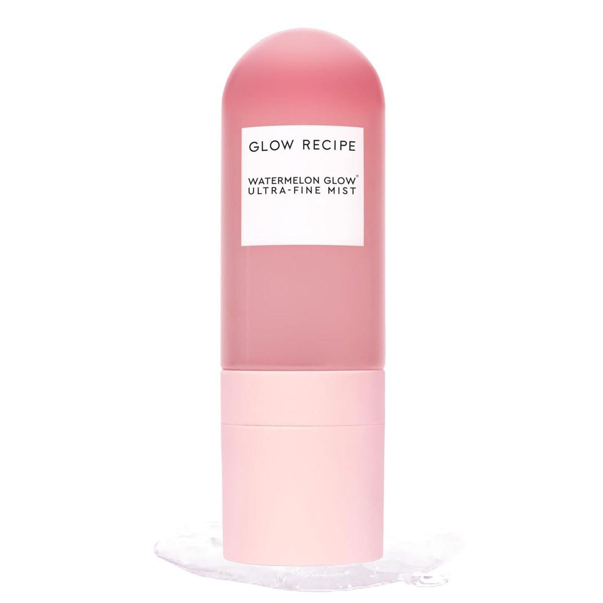Glow Recipe Watermelon Glow Feuchtigkeitsspray + Gesichtsnebel – Ultrafeiner Nebel mit Hyaluronsäure + Hibiskus-AHA zur Erfrischung trockener Haut & für dewy Make-up – Für alle Hauttypen (75 ml)