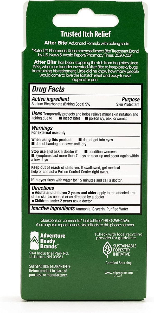 After Bite Advanced Formula 4er-Pack – Juckreizstift mit Natriumbicarbonat gegen Mücken-, Feuerameisen- und Bienenstiche – 0,5 oz (14 g)