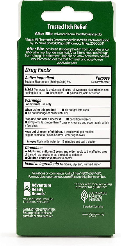 After Bite Advanced Formula 4er-Pack – Juckreizstift mit Natriumbicarbonat gegen Mücken-, Feuerameisen- und Bienenstiche – 0,5 oz (14 g)