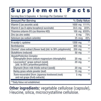 Life Extension Anti-Alcohol Complex – Vitamin C, Zink, Traubenkern, Mariendistel, Nelkenextrakt – Unterstützt gesunden Alkoholstoffwechsel & optimale Leberfunktion – Glutenfrei, Nicht-GVO, 60 Kapseln