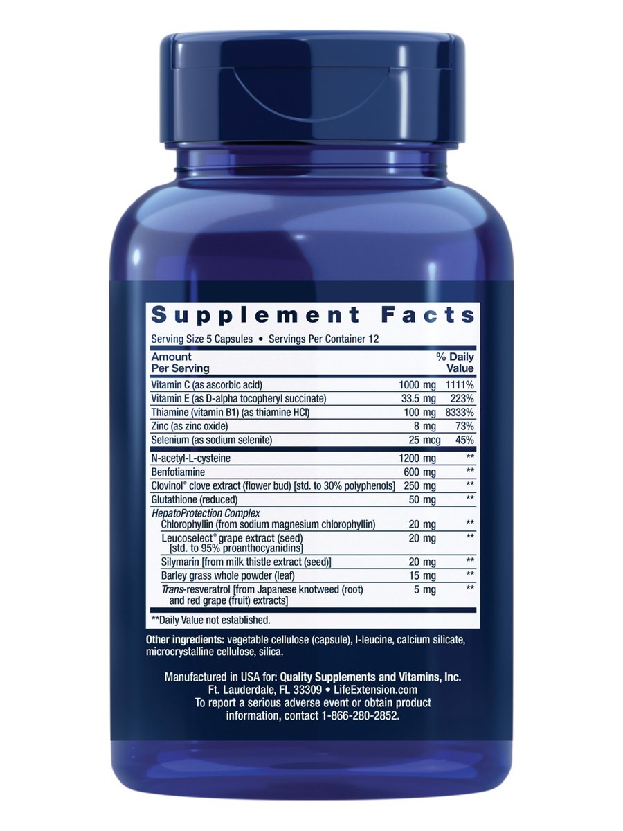 Life Extension Anti-Alcohol Complex – Vitamin C, Zink, Traubenkern, Mariendistel, Nelkenextrakt – Unterstützt gesunden Alkoholstoffwechsel & optimale Leberfunktion – Glutenfrei, Nicht-GVO, 60 Kapseln