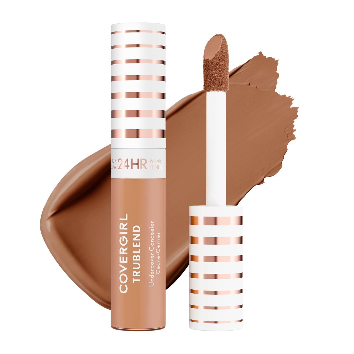 COVERGIRL TruBlend Undercover Concealer – Aufbaubare, volle Deckkraft, 24-Stunden-Halt, mattes Finish – T100 Golden Amber (Verpackung kann variieren)