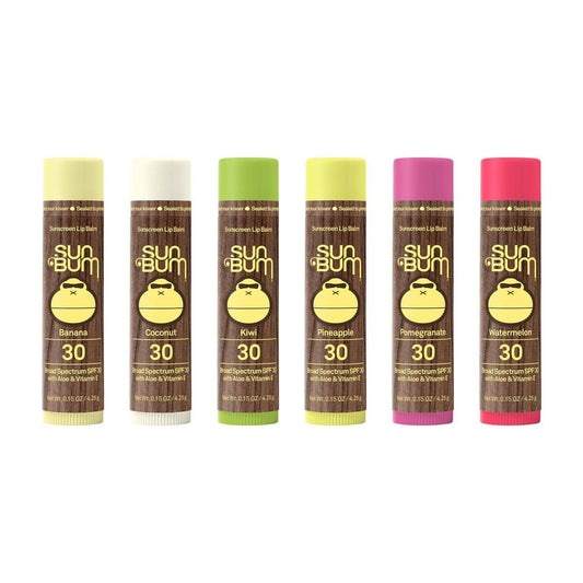 Sun Bum Lippenbalsam | SPF 30 | 0,15 Unzen Stift | Breitspektrum UVA/UVB-Schutz, Parabenfrei, Glutenfrei, Vegan | The Originals Variety Pack | 6er Pack