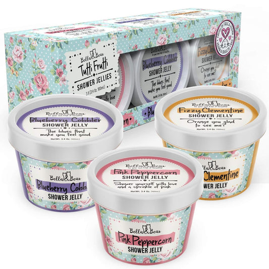 Bella & Bear Tutti Frutti Duschgele – Lustiges Bade-Geschenkset für Mädchen und Teenager, 3 x 90 ml
