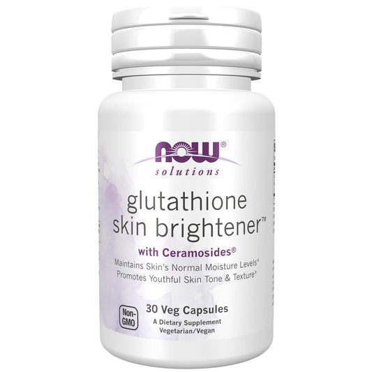 NOW Foods Solutions, Glutathione Hautaufheller mit Ceramosiden®, feuchtigkeitsspendend und aufhellend, 30 vegane Kapseln