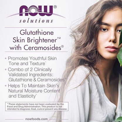 NOW Foods Solutions, Glutathione Hautaufheller mit Ceramosiden®, feuchtigkeitsspendend und aufhellend, 30 vegane Kapseln