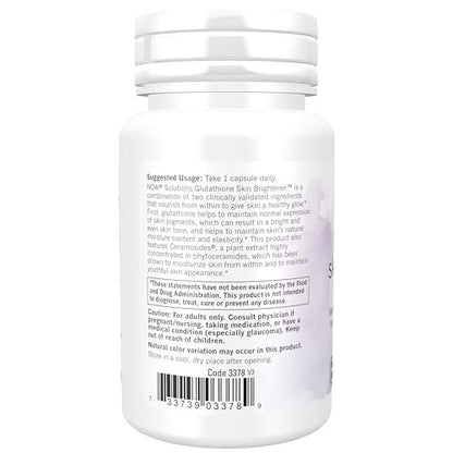 NOW Foods Solutions, Glutathione Hautaufheller mit Ceramosiden®, feuchtigkeitsspendend und aufhellend, 30 vegane Kapseln