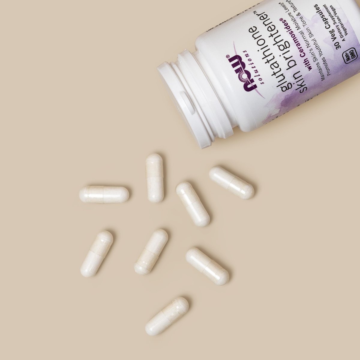 NOW Foods Solutions, Glutathione Hautaufheller mit Ceramosiden®, feuchtigkeitsspendend und aufhellend, 30 vegane Kapseln