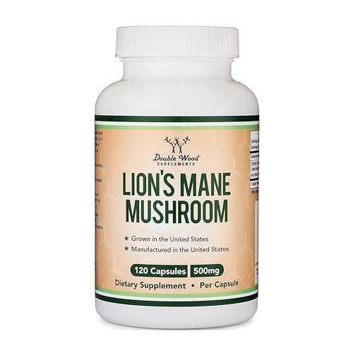 Bio Löwenmähne Pilz Kapseln (120 Stück) – Fokus & Immunsystem Unterstützung, in den USA angebaut & getestet