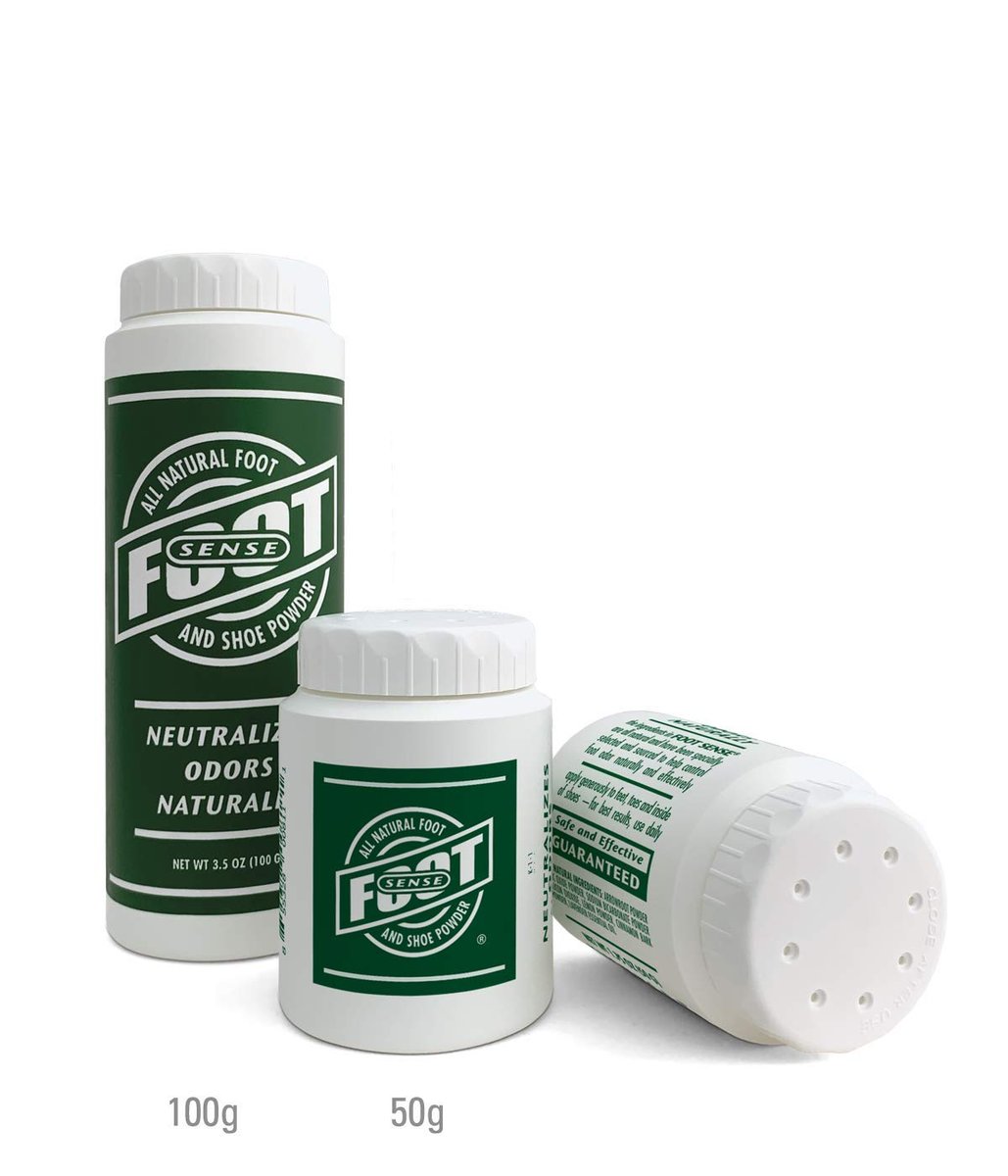 FOOT SENSE All-Natürliches Fuß- & Schuhpuder, Fußdeo, Talkumfrei, Geruchsentferner, desinfiziert & desodoriert, langanhaltend bis zu 6 Monate, sicher für Männer, Frauen, Kinder, Sportler, 50g (2er-Pack)