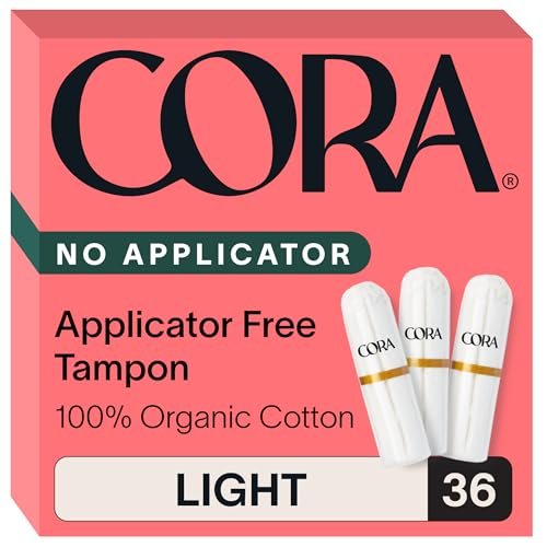 Cora Bio-Baumwoll-Tampons ohne Applikator – 36 Stück, Light – 100% Bio-Baumwolle, nachhaltig & hautfreundlich