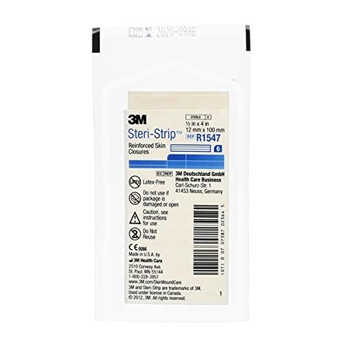 3M Steri-Strip Wundverschlussstreifen verstärkt - 1/2" x 4" - 20 Packungen mit je 6 Streifen (120 Streifen)
