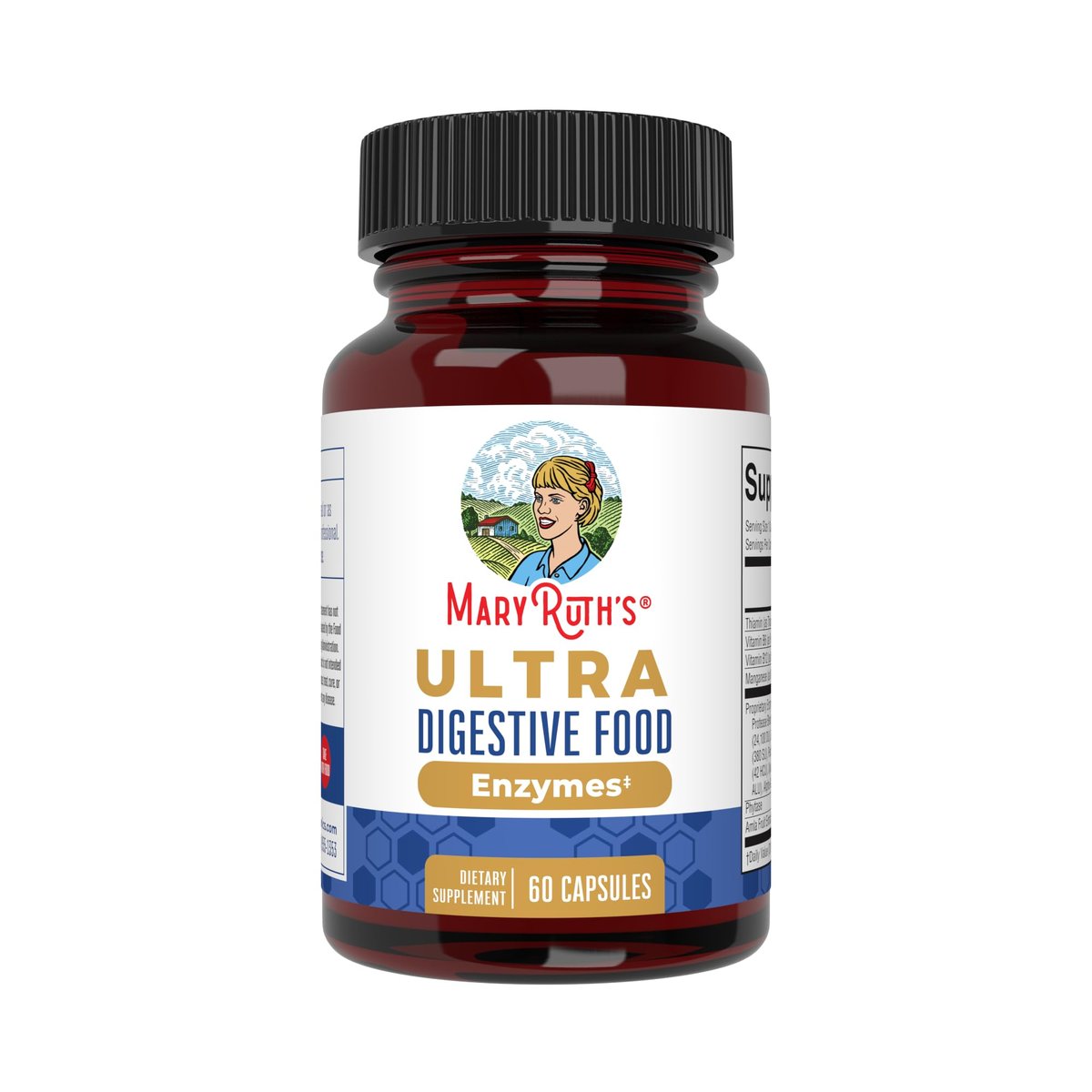 MARYRUTH'S Organics Ultra Verdauungsenzyme Kapseln | Bis zu 2 Monate Vorrat | Nahrungsergänzungsmittel für Darmgesundheit | Verdauungs- & Immununterstützung mit Amylase, Lipase & Lactase | Vegan | 60 Stück