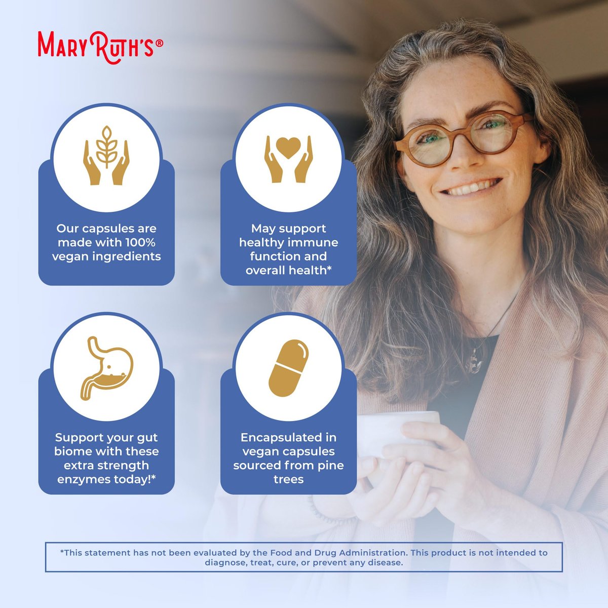MARYRUTH'S Organics Ultra Verdauungsenzyme Kapseln | Bis zu 2 Monate Vorrat | Nahrungsergänzungsmittel für Darmgesundheit | Verdauungs- & Immununterstützung mit Amylase, Lipase & Lactase | Vegan | 60 Stück