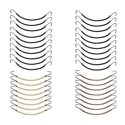 YBB 36-teilige Pferdeschwanz-Haken-Haarclips, elastische Haarbänder für Frauen (Schwarz, Braun und Gold)