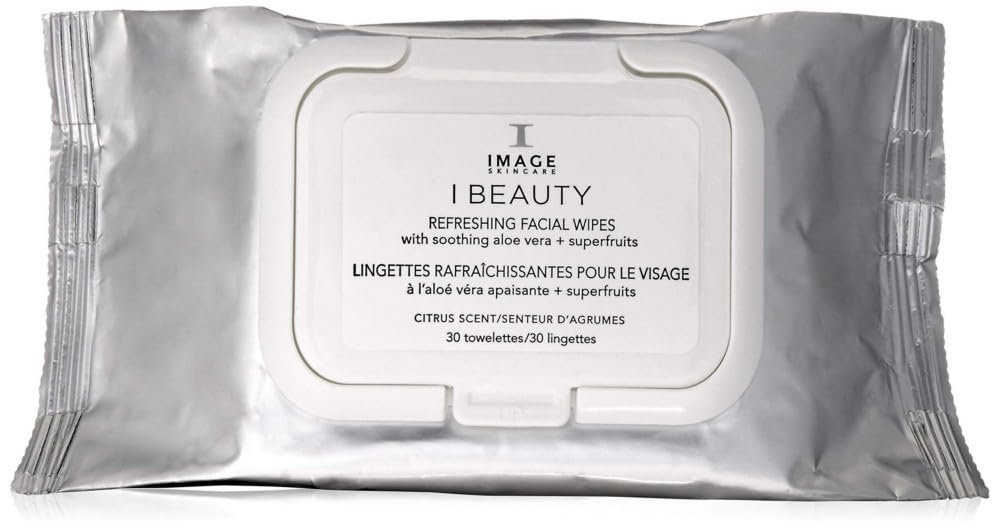 IMAGE Skincare I BEAUTY Erfrischende Gesichtsreinigungstücher mit Gurke und Aloe Vera, 30 Stück