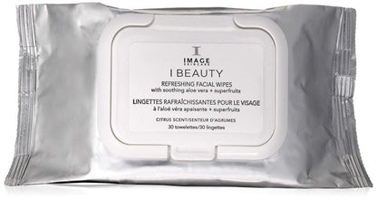 IMAGE Skincare I BEAUTY Erfrischende Gesichtsreinigungstücher mit Gurke und Aloe Vera, 30 Stück