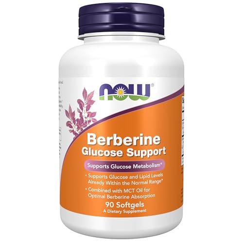 NOW Foods Berberin Glucose Support mit MCT-Öl für optimale Aufnahme, 90 Softgels