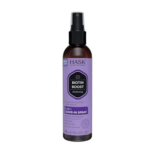 HASK Thickening BIOTIN 5-in-1 Leave-In Conditioner Spray – Für alle Haartypen, farbsicher, glutenfrei, sulfatfrei, parabenfrei – 177 ml