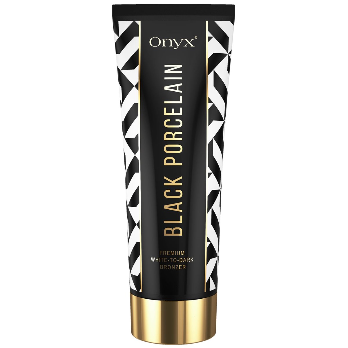 Onyx Black Porcelain White Bronzer Lotion für Sonnenbänke - Indoor Bräunungsbeschleuniger mit DHA und Erythrulose | Fleckenfreie Formel für dunklere Farbe | 200 ml