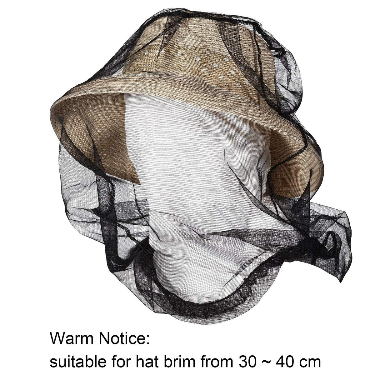 HESTYA 4er-Pack Moskitonetz für den Kopf – Insektenschutz aus Nylon für Outdoor-Aktivitäten (Schwarz)