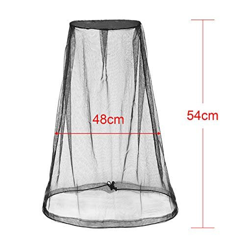 HESTYA 4er-Pack Moskitonetz für den Kopf – Insektenschutz aus Nylon für Outdoor-Aktivitäten (Schwarz)