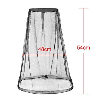 HESTYA 4er-Pack Moskitonetz für den Kopf – Insektenschutz aus Nylon für Outdoor-Aktivitäten (Schwarz)