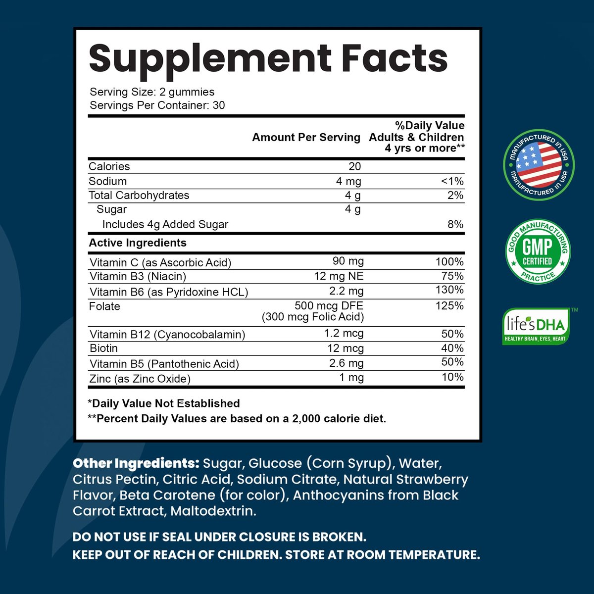 INTEGO NUTRITION Vitamin B Komplex Gummis für Erwachsene – B-Vitamin-Komplex für Energie und Gehirngesundheit – Natürlicher Erdbeergeschmack – 60 Stück