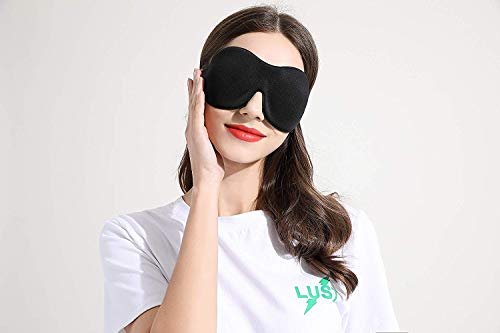 SleepFun 3D Schlafmaske – Unsichtbare, leichte & bequeme Augenmaske für Reisen, Nickerchen & Nachtschichten – Blau & Schwarz (2er-Pack)