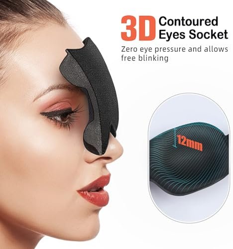 SleepFun 3D Schlafmaske – Unsichtbare, leichte & bequeme Augenmaske für Reisen, Nickerchen & Nachtschichten – Blau & Schwarz (2er-Pack)