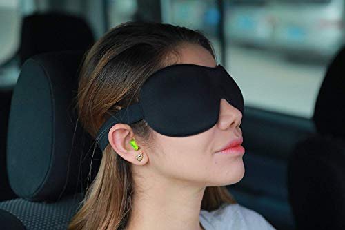 SleepFun 3D Schlafmaske – Unsichtbare, leichte & bequeme Augenmaske für Reisen, Nickerchen & Nachtschichten – Blau & Schwarz (2er-Pack)