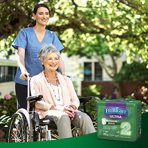 FitRight Stretch Inkontinenzhosen mit Klebelaschen, ultra-saugfähig, Größe 2, 51 bis 70 Zoll Taillenumfang, 20 Stück