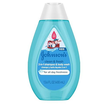 Johnson's Clean & Fresh Kinder Shampoo & Duschbad, 2-in-1 tägliches Haar- und Körperwaschmittel für Kinder und Kleinkinder, reinigt sanft das heranwachsende Haar, 400 ml