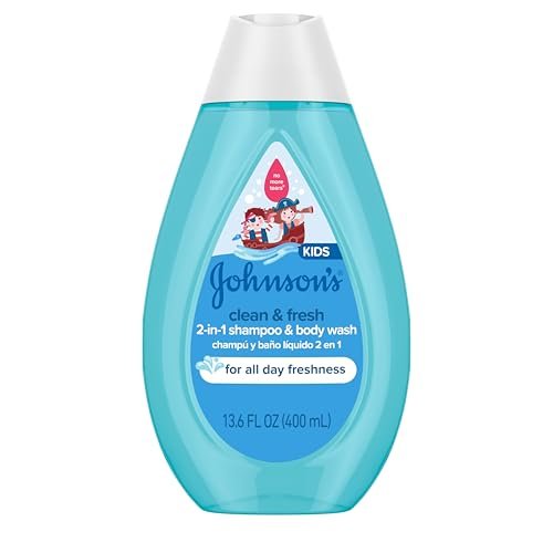 Johnson's Clean & Fresh Kinder Shampoo & Duschbad, 2-in-1 tägliches Haar- und Körperwaschmittel für Kinder und Kleinkinder, reinigt sanft das heranwachsende Haar, 400 ml