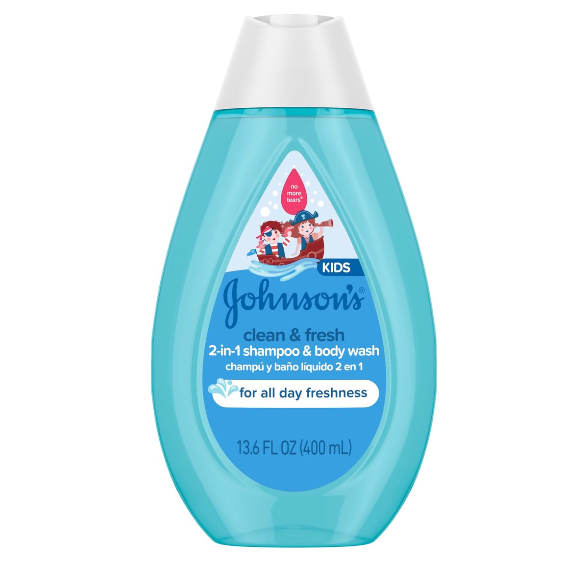 Johnson's Clean & Fresh Kinder Shampoo & Duschbad, 2-in-1 tägliches Haar- und Körperwaschmittel für Kinder und Kleinkinder, reinigt sanft das heranwachsende Haar, 400 ml