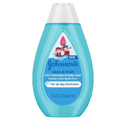Johnson's Clean & Fresh Kinder Shampoo & Duschbad, 2-in-1 tägliches Haar- und Körperwaschmittel für Kinder und Kleinkinder, reinigt sanft das heranwachsende Haar, 400 ml