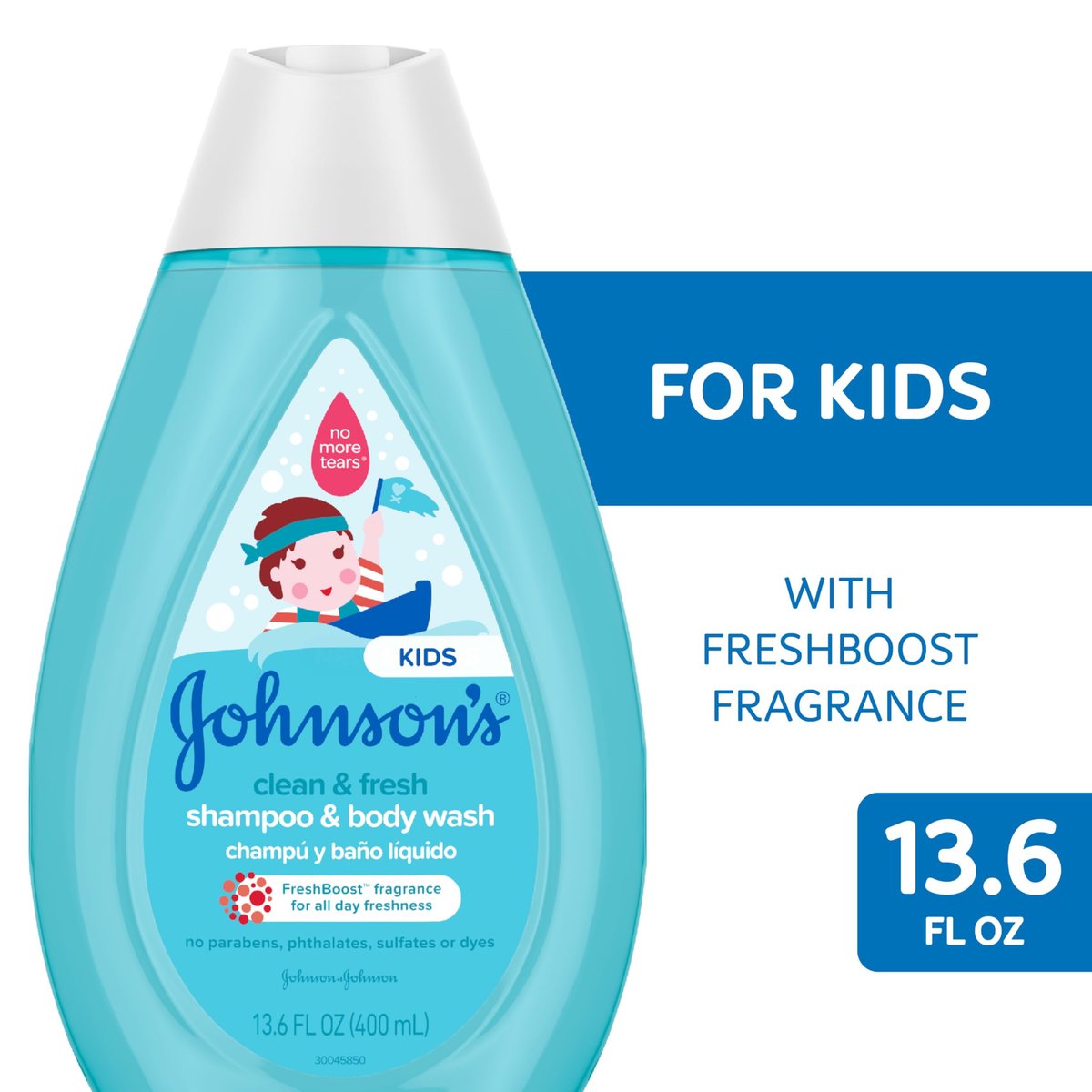 Johnson's Clean & Fresh Kinder Shampoo & Duschbad, 2-in-1 tägliches Haar- und Körperwaschmittel für Kinder und Kleinkinder, reinigt sanft das heranwachsende Haar, 400 ml