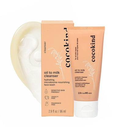 Cocokind Oil to Milk Face Wash – Ölbasierter Reiniger und Make-up Entferner – Reinigungsöl, Reinigungsmilch und Creme-Reiniger für das Gesicht