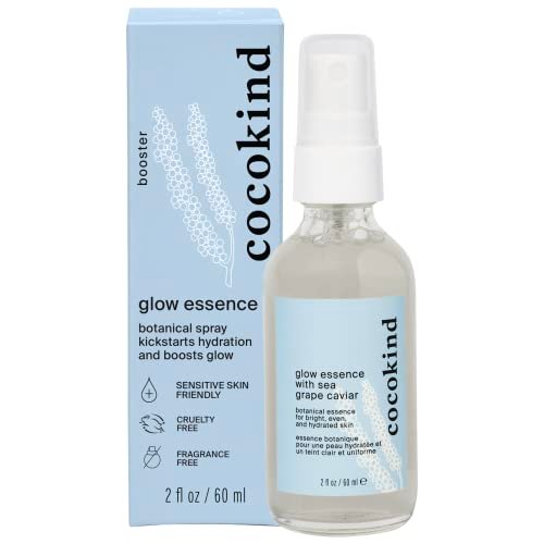 Cocokind Glow Essence mit Meertrauben-Kaviar, feuchtigkeitsspendender Primer und Gesichtsnebel, Gesichtsfeuchtigkeitscreme mit Sanddorn, Linolsäure und Vitamin E