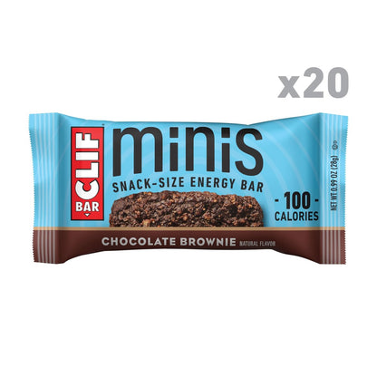 CLIF BAR Minis – Schokoladen-Brownie-Geschmack – mit Hafer aus biologischem Anbau – 4g Protein – Nicht-GVO – Pflanzlich – Snack-Riegel – 28 g (20er Pack)