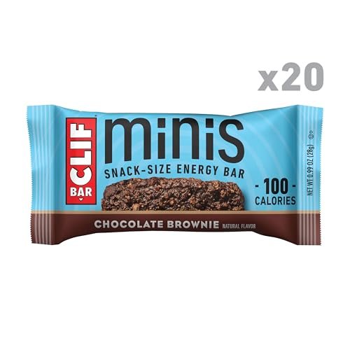 CLIF BAR Minis – Schokoladen-Brownie-Geschmack – mit Hafer aus biologischem Anbau – 4g Protein – Nicht-GVO – Pflanzlich – Snack-Riegel – 28 g (20er Pack)