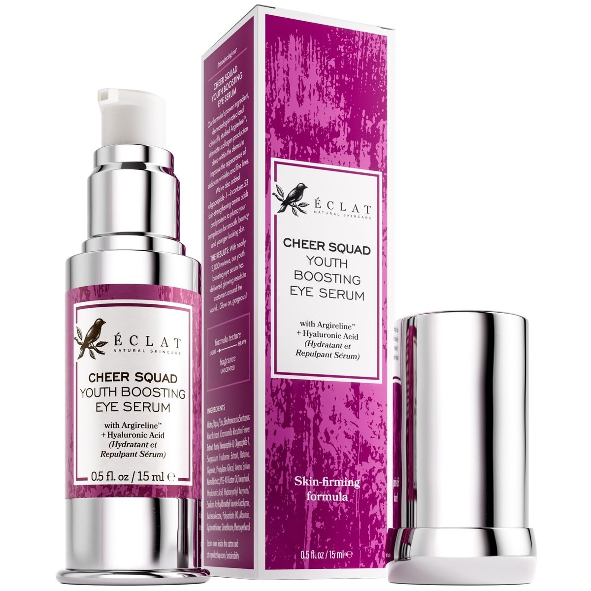 Eclat Skincare Augenserum mit Hyaluronsäure – Feuchtigkeitsspendende Formel gegen Falten, feine Linien, Krähenfüße & Augenringe – Leichtes Serum für dunkle Augenringe und Schwellungen – Straffend & aufhellend 0,5 fl oz