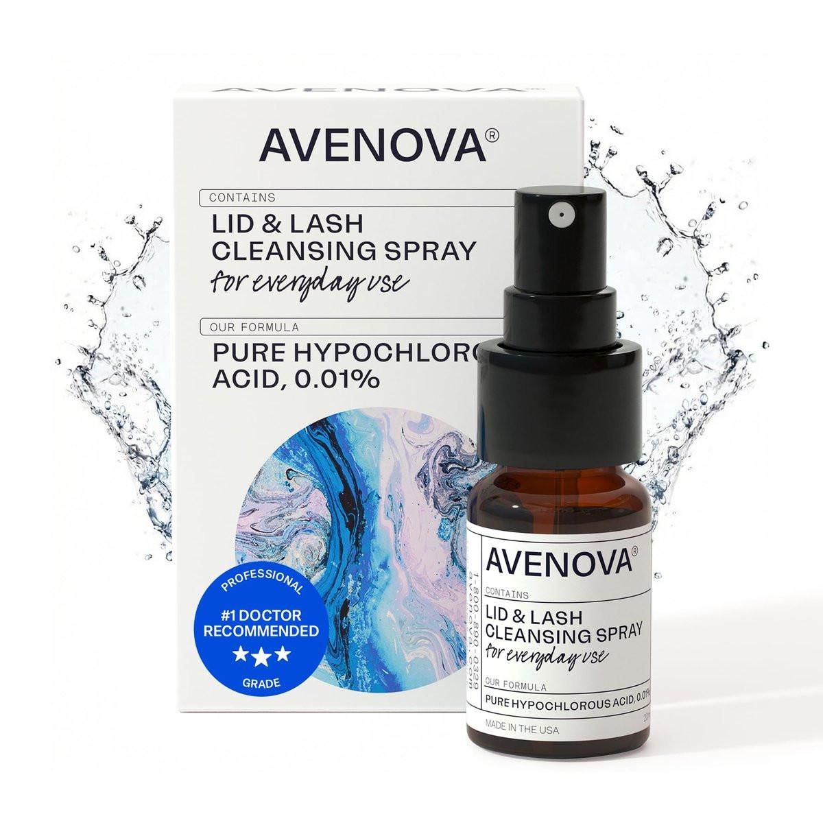 Avenova Augenlid- und Wimpernreinigungsspray – 20 ml Flasche – Sanfte tägliche Reinigung mit hypochloriger Säure gegen Augenreizungen