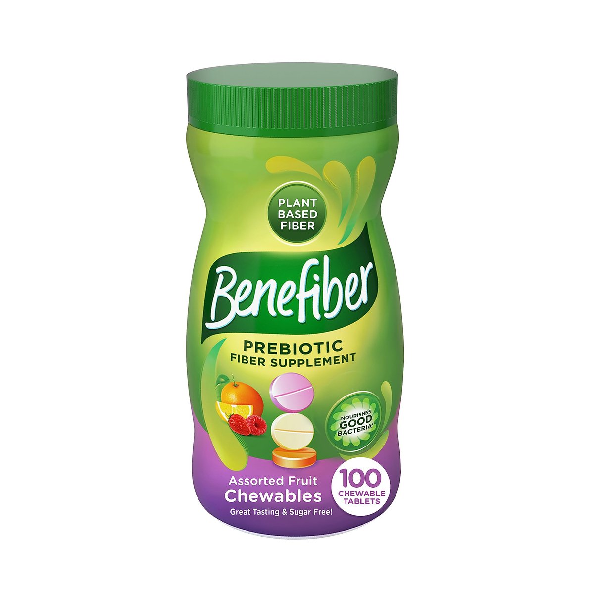 Benefiber Kautabletten mit präbiotischen Ballaststoffen – GLP-1-freundliches Ballaststoffpräparat für die Verdauungsgesundheit, gemischte Fruchtgeschmacksrichtungen – 100 Stück